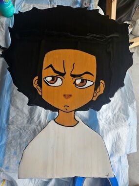 Custom Cartoon Wood Wall Art - Huey Freeman The boondocks